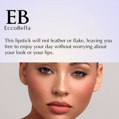Ecco Bella hypoallergenic lipstick Primrose color-pigment displays skin-friendly shade