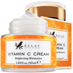 Eclat Skincare Vitamin C Moisturizer bottle pour for a brightening daily routine.