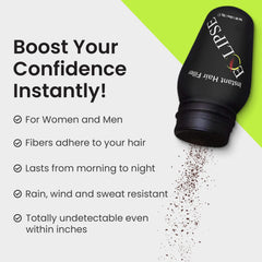 Eclipse Hair Fibers Dark Blonde close-up blend with natural color.