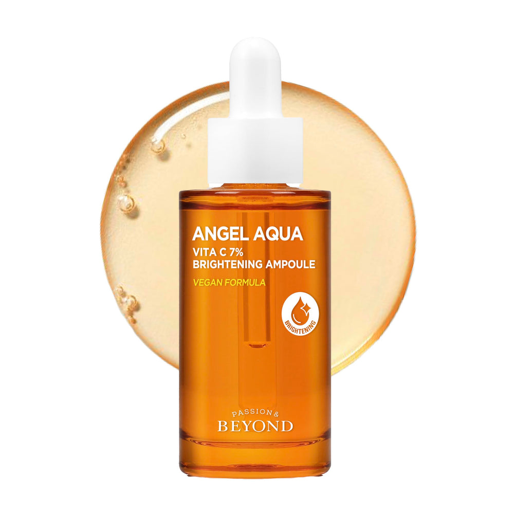ECO BEYOND Angel Aqua Vita C 7% Ampoule bottle highlighting vegan vitamin C for even skin tone