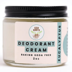 ECO ROOTS natural deodorant cream bottle on a clean surface for daily freshness.
