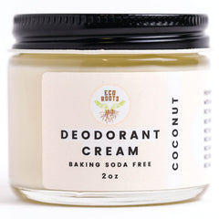 Eco Roots natural deodorant cream jar showing creamy formula for sensitive skin