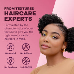 Eco Style Texture Edit cream formula defines curls with smooth control and shine.