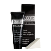Ecobell Fluid Concealer for dark brown hair application shot showing seamless blending