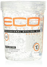 EcoCo Krystal styling gel bottle 946ml for flexible hold in everyday styles.