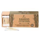 EcoFox bamboo cotton swabs packaging showing eco-friendly materials and design.