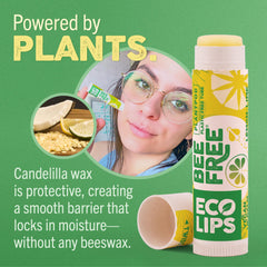 Applied lip balm delivers a subtle glossy finish on lips
