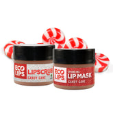 Eco Lips Vanilla Mint Candy Cane Lip Scrub close-up showing gentle exfoliation for smooth lips