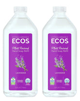 ECOS Lavender Hand Soap Refill bottle and 2-pack packaging for eco-friendly refills