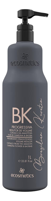 EMAX Ecosmetics deluxe Brazilian keratin bottle for frizz control and natural shine