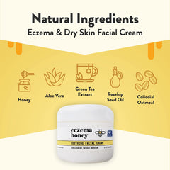Eczema Honey being applied to the cheek for gentle daily use on sensitive skin