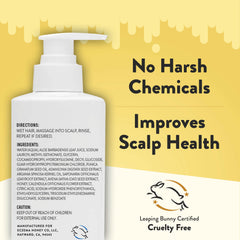 ECZEMA HONEY Nourishing Shampoo lather demonstrates gentle cleansing suitable for sensitive skin.