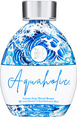 ED HARDY Aquaholic Coconut Surge bottle pour promotes even color and streak-free tanning.