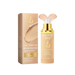 EdenEdges 4-in-1 foundation bottle demonstrates hydration and SPF protection in one step.