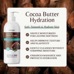 EDENIKA Cocoa Butter Body Wash bottle back detailing Calendula Turmeric Vitamin E