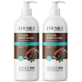 EDENIKA Cocoa Butter Body Wash bottle front showing moisturizing formula for dry skin