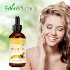 Edens Semilla Vitamin E Oil showing lightweight, non-greasy absorption on skin