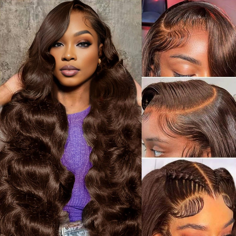 ediere chocolate brown lace front wig 30 inch with natural movement for daily wear