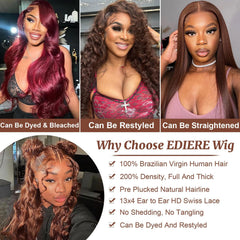 ediere pre-plucked baby hair lace front wig adds realistic edges