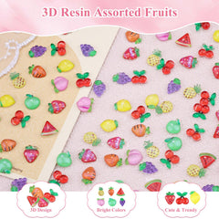 EditTime strawberry 3D nail charm adds playful flair to gel manicures.