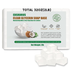 EDSRDRUS unscented glycerin soap base, close-up of a 2lb block for gentle cleansing.