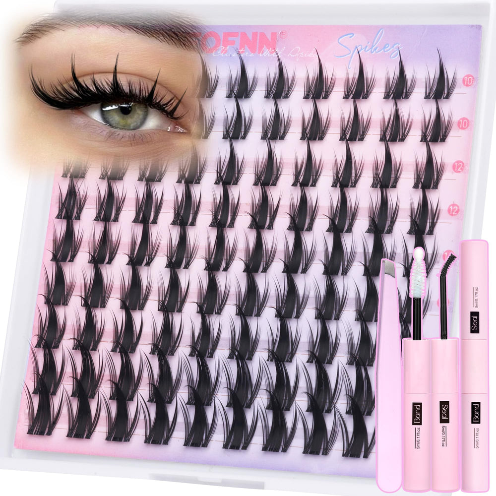 Eefofnn Fairy Lash Clusters Kit with spiky manga design for natural, daily glam.
