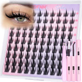 Eefofnn Fairy Lash Clusters Kit with spiky manga design for natural, daily glam.
