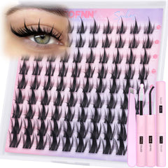Eefofnn Fairy Lash Clusters Kit with spiky manga design for natural, daily glam.