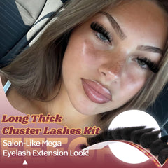 Eefofnn fluffy lash clusters 14-24mm length range for cat-eye or doll-eye looks