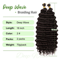 EERYA deep ocean wave crochet hair in two packs, easy installation for quick looks.