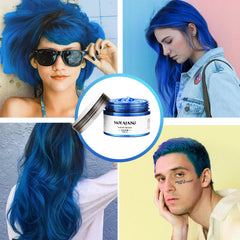 EFLY blue hair color wax for flexible sculpting and hold.