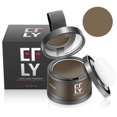EFLY Instantly Hairline Powder in dark brown blends roots for fuller, natural look.