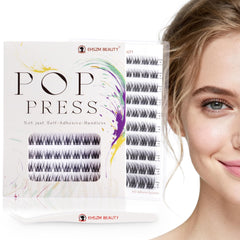 EHSZM BEAUTY POP PRESS lash clusters kit for quick daily wear with self-adhesive ease.