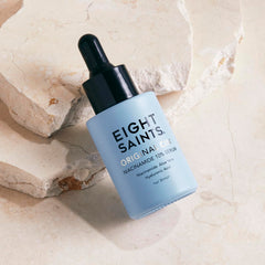 Eight Saints niacinamide serum label showing 10 percent potency for balanced tone.