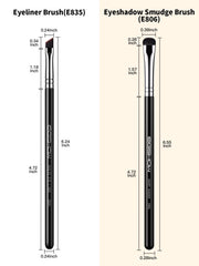 EIGSHOW eyeshadow-smudge-brush blends color along lash line for smoky depth.