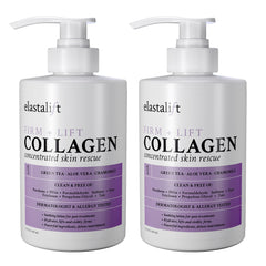 Elastalift Collagen Cream fragrance-free bottle demonstrates hydration for sensitive skin.