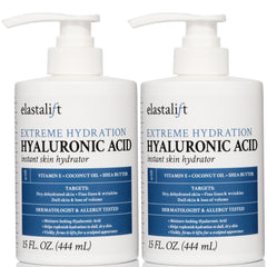 Elastalift Hyaluronic Acid Body Cream bottle pour for hydrated, plump skin.