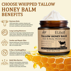 Close-up of ELBBUB whipped tallow cream texture for fast absorption.