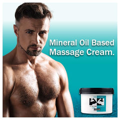 Elbow Grease Cool Massage Cream packaging highlights compact 9 oz size for travel.
