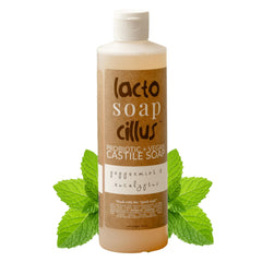Elemental Wellness Probiotic Castile Soap bottle pour for daily body cleansing