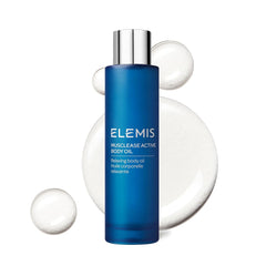 ELEMIS Musclease Active Body Oil bottle ready for post-workout ritual