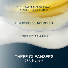 Close-up of ELEMIS balm texture ready for soothing facial cleansing