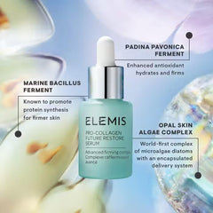 ELEMIS Pro-Collagen Future Restore Serum closeup shows silky texture for smooth application