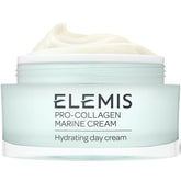 ELEMIS Pro-Collagen Marine Cream jar close-up showing hydrating gel texture for aging skin