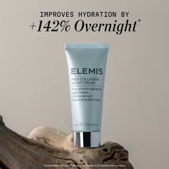 Applying Elemis Pro-Collagen Night Cream to the face for night care.