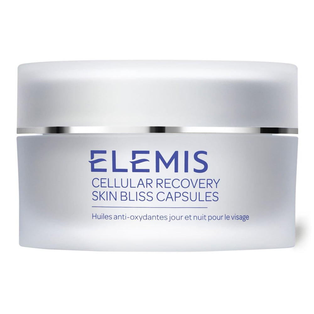 ELEMIS Skin Bliss Capsules packaging with capsules for daily antioxidant protection and hydration.