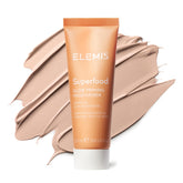 Elemis Superfood Glow Priming Moisturizer bottle front enhances radiant hydration.