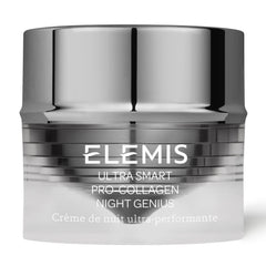 ELEMIS ULTRA SMART Night Genius jar close-up showing rich hydration for overnight glow