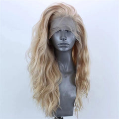 ELESTY left-part lace-front wig shows natural part for a realistic look.