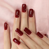 Elevenail glossy dark wine red press-on nails for salon-worthy home manicure
